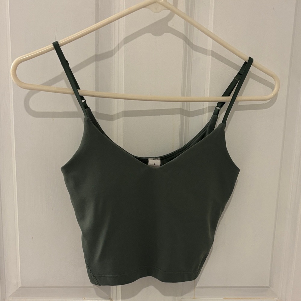 Lululemon Align Cropped Cami Tank Top-forest green. A/B Cup- size 2.